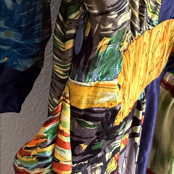 YASB 100% Silk Artistic Print Tunic Dress Size Small - Picture 6 of 6